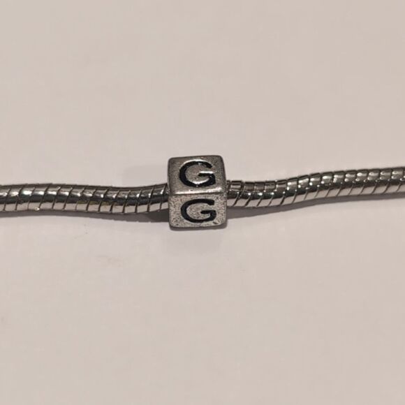 Silver G Spacer Charm for Pandora Style Bracelet - Picture 3 of 5